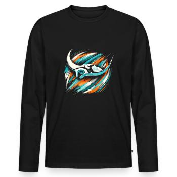 Majestic Manta Ray Ocean Adventure for Marine Life - Men's Premium Organic Long Sleeve Shirt - black - Front - Nico (187cm)