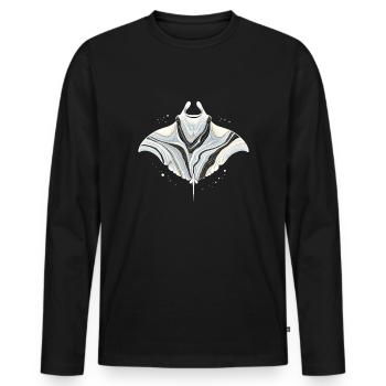 Majestic Manta Ray Ocean Adventure for Marine Life - Men's Premium Organic Long Sleeve Shirt - black - Front - Nico (187cm)