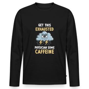 Überwältigende Erschöpfung und Burnout Symptome - Männer Premium Bio Langarmshirt - Schwarz - Vorne - Nico (187cm)
