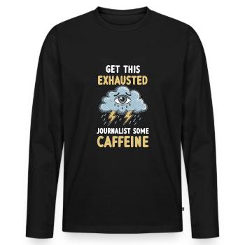 Erschöpfung Und Burnout Bei Überarbeiteten - Männer Premium Bio Langarmshirt - Schwarz - Vorne - Nico (187cm)