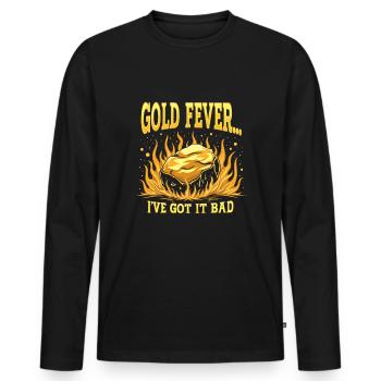 Gold Rush Adventure Gold Prospector Treasure Hunt - Men's Premium Organic Long Sleeve Shirt - black - Front - Nico (187cm)