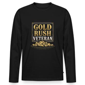 Gold Rush Adventure Gold Prospector Treasure Hunt - Men's Premium Organic Long Sleeve Shirt - black - Front - Nico (187cm)