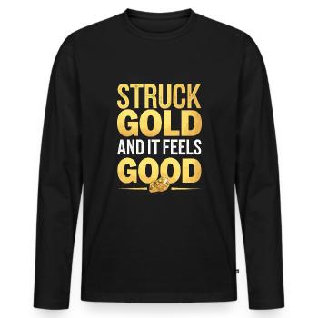 Gold Rush Adventure Gold Prospector Treasure Hunt - Men's Premium Organic Long Sleeve Shirt - black - Front - Nico (187cm)