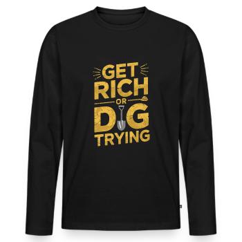 Gold Rush Adventure Gold Prospector Treasure Hunt - Men's Premium Organic Long Sleeve Shirt - black - Front - Nico (187cm)