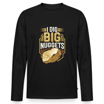 Gold Rush Adventure Gold Prospector Treasure Hunt - Men's Premium Organic Long Sleeve Shirt - black - Front - Nico (187cm)
