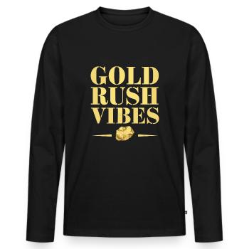 Gold Rush Adventure Gold Prospector Treasure Hunt - Men's Premium Organic Long Sleeve Shirt - black - Front - Nico (187cm)