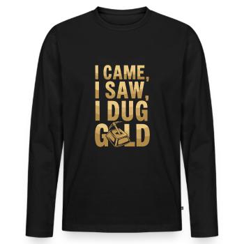 Gold Rush Adventure Gold Prospector Treasure Hunt - Men's Premium Organic Long Sleeve Shirt - black - Front - Nico (187cm)