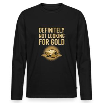Gold Rush Adventure Gold Prospector Treasure Hunt - Men's Premium Organic Long Sleeve Shirt - black - Front - Nico (187cm)