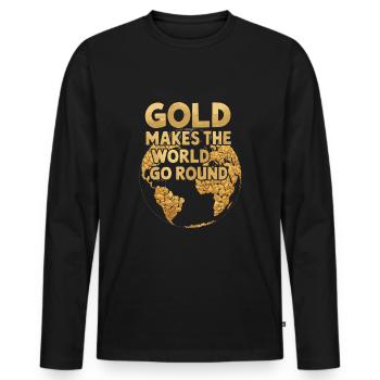Gold Rush Adventure Gold Prospector Treasure Hunt - Men's Premium Organic Long Sleeve Shirt - black - Front - Nico (187cm)