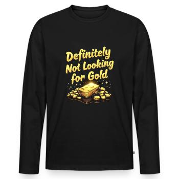 Gold Rush Adventure Gold Prospector Treasure Hunt - Men's Premium Organic Long Sleeve Shirt - black - Front - Nico (187cm)