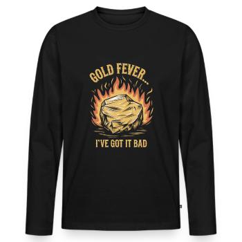 Gold Rush Adventure Gold Prospector Treasure Hunt - Men's Premium Organic Long Sleeve Shirt - black - Front - Nico (187cm)