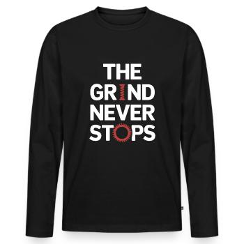 Agitation entrepreneuriale et bourreau de travail en affaires - T-shirt manches longues Premium bio Homme - noir - Devant - Nico (187cm)