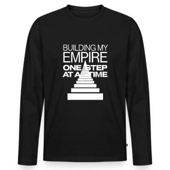 Agitation entrepreneuriale et bourreau de travail en affaires - T-shirt manches longues Premium bio Homme - noir - Devant - Nico (187cm)