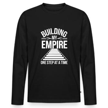 Agitation entrepreneuriale et bourreau de travail en affaires - T-shirt manches longues Premium bio Homme - noir - Devant - Nico (187cm)