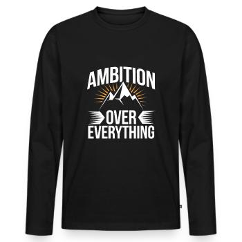 Agitation entrepreneuriale et bourreau de travail en affaires - T-shirt manches longues Premium bio Homme - noir - Devant - Nico (187cm)