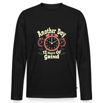 Agitation entrepreneuriale et bourreau de travail en affaires - T-shirt manches longues Premium bio Homme - noir - Devant - Nico (187cm)