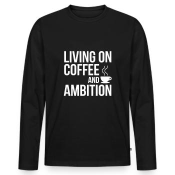 Agitation entrepreneuriale et bourreau de travail en affaires - T-shirt manches longues Premium bio Homme - noir - Devant - Nico (187cm)