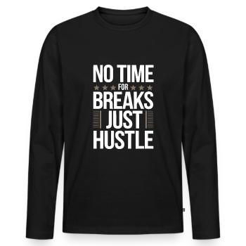 Agitation entrepreneuriale et bourreau de travail en affaires - T-shirt manches longues Premium bio Homme - noir - Devant - Nico (187cm)