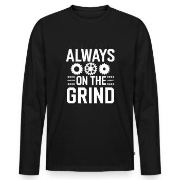 Agitation entrepreneuriale et bourreau de travail en affaires - T-shirt manches longues Premium bio Homme - noir - Devant - Nico (187cm)