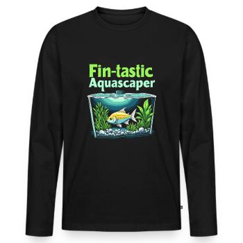 Aquascaping Enthusiast Underwater Gardening - Men's Premium Organic Long Sleeve Shirt - black - Front - Nico (187cm)