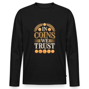 Coin Collector Coin Collection Numismatic History - Männer Premium Bio Langarmshirt - Schwarz - Vorne - Nico (187cm)