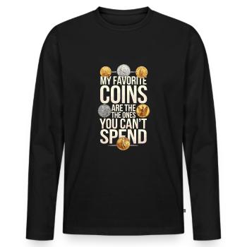 Coin Collector Coin Collection Numismatic History - Männer Premium Bio Langarmshirt - Schwarz - Vorne - Nico (187cm)