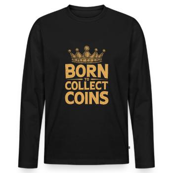 Coin Collector Coin Collection Numismatic History - Männer Premium Bio Langarmshirt - Schwarz - Vorne - Nico (187cm)