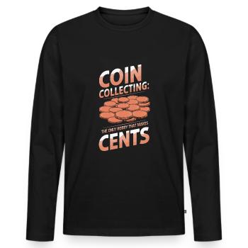 Coin Collector Coin Collection Numismatic History - Männer Premium Bio Langarmshirt - Schwarz - Vorne - Nico (187cm)