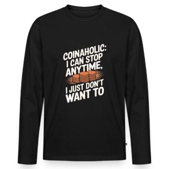 Coin Collector Coin Collection Numismatic History - Männer Premium Bio Langarmshirt - Schwarz - Vorne - Nico (187cm)