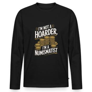 Coin Collector Coin Collection Numismatic History - Männer Premium Bio Langarmshirt - Schwarz - Vorne - Nico (187cm)