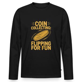 Coin Collector Coin Collection Numismatic History - Männer Premium Bio Langarmshirt - Schwarz - Vorne - Nico (187cm)