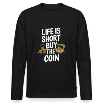 Coin Collector Coin Collection Numismatic History - Männer Premium Bio Langarmshirt - Schwarz - Vorne - Nico (187cm)