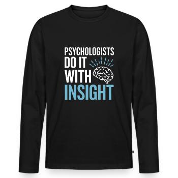 Comprendre la psychologie, l’ et le comportement - T-shirt manches longues Premium bio Homme - noir - Devant - Nico (187cm)