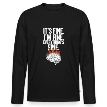 Comprendre la psychologie, l’ et le comportement - T-shirt manches longues Premium bio Homme - noir - Devant - Nico (187cm)