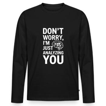 Comprendre la psychologie, l’ et le comportement - T-shirt manches longues Premium bio Homme - noir - Devant - Nico (187cm)
