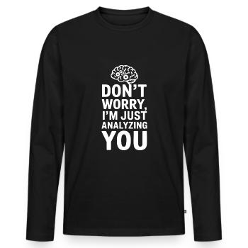 Comprendre la psychologie, l’ et le comportement - T-shirt manches longues Premium bio Homme - noir - Devant - Nico (187cm)
