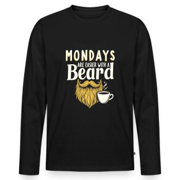 Bearded Professional Work Life Beard Pride Bearded - Männer Premium Bio Langarmshirt - Schwarz - Vorne - Nico (187cm)