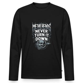 Metalhead's Ultimate Thrash Metal Playlist Vibes - Men's Premium Organic Long Sleeve Shirt - black - Front - Nico (187cm)