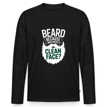 Humour drôle pour la barbe pour les passionnés et les amoureux de la barbe - T-shirt manches longues Premium bio Homme - noir - Devant - Nico (187cm)