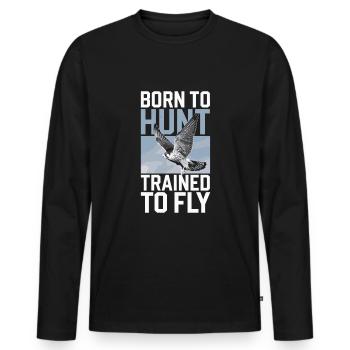 Explore the Art of Falconry with Magnificent Birds - Men's Premium Organic Long Sleeve Shirt - black - Front - Nico (187cm)