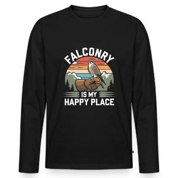Explore the Art of Falconry with Magnificent Birds - Men's Premium Organic Long Sleeve Shirt - black - Front - Nico (187cm)