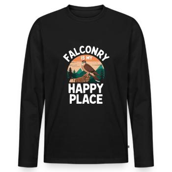 Explore the Art of Falconry with Magnificent Birds - Men's Premium Organic Long Sleeve Shirt - black - Front - Nico (187cm)