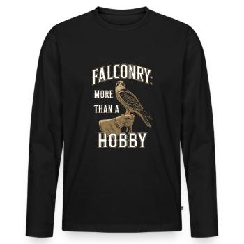 Explore the Art of Falconry with Magnificent Birds - Men's Premium Organic Long Sleeve Shirt - black - Front - Nico (187cm)
