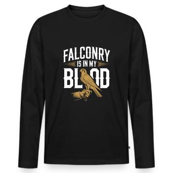 Explore the Art of Falconry with Magnificent Birds - Men's Premium Organic Long Sleeve Shirt - black - Front - Nico (187cm)