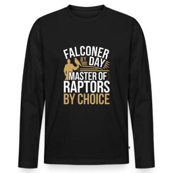 Explore the Art of Falconry with Magnificent Birds - Men's Premium Organic Long Sleeve Shirt - black - Front - Nico (187cm)