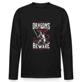 Foire Renaissance tenue Médiéval Ren Faire - T-shirt manches longues Premium bio Homme - noir - Devant - Nico (187cm)