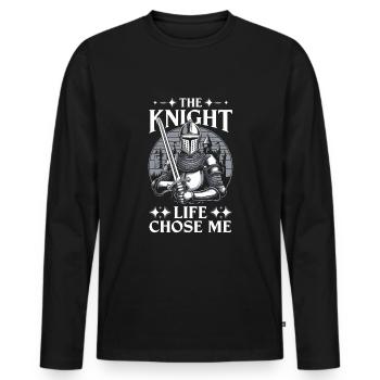 Foire Renaissance tenue Médiéval Ren Faire - T-shirt manches longues Premium bio Homme - noir - Devant - Nico (187cm)