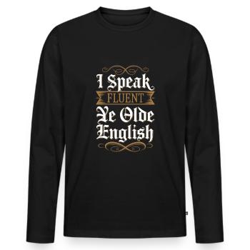 Foire Renaissance tenue Médiéval Ren Faire - T-shirt manches longues Premium bio Homme - noir - Devant - Nico (187cm)