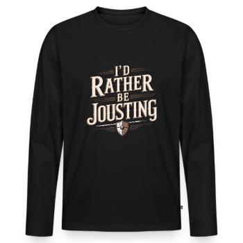 Foire Renaissance tenue Médiéval Ren Faire - T-shirt manches longues Premium bio Homme - noir - Devant - Nico (187cm)