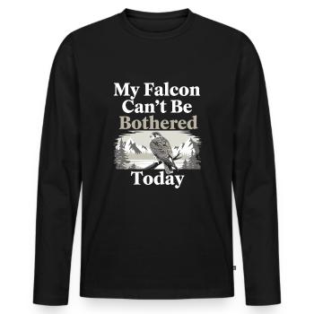 Explore the Art of Falconry with Magnificent Birds - Men's Premium Organic Long Sleeve Shirt - black - Front - Nico (187cm)